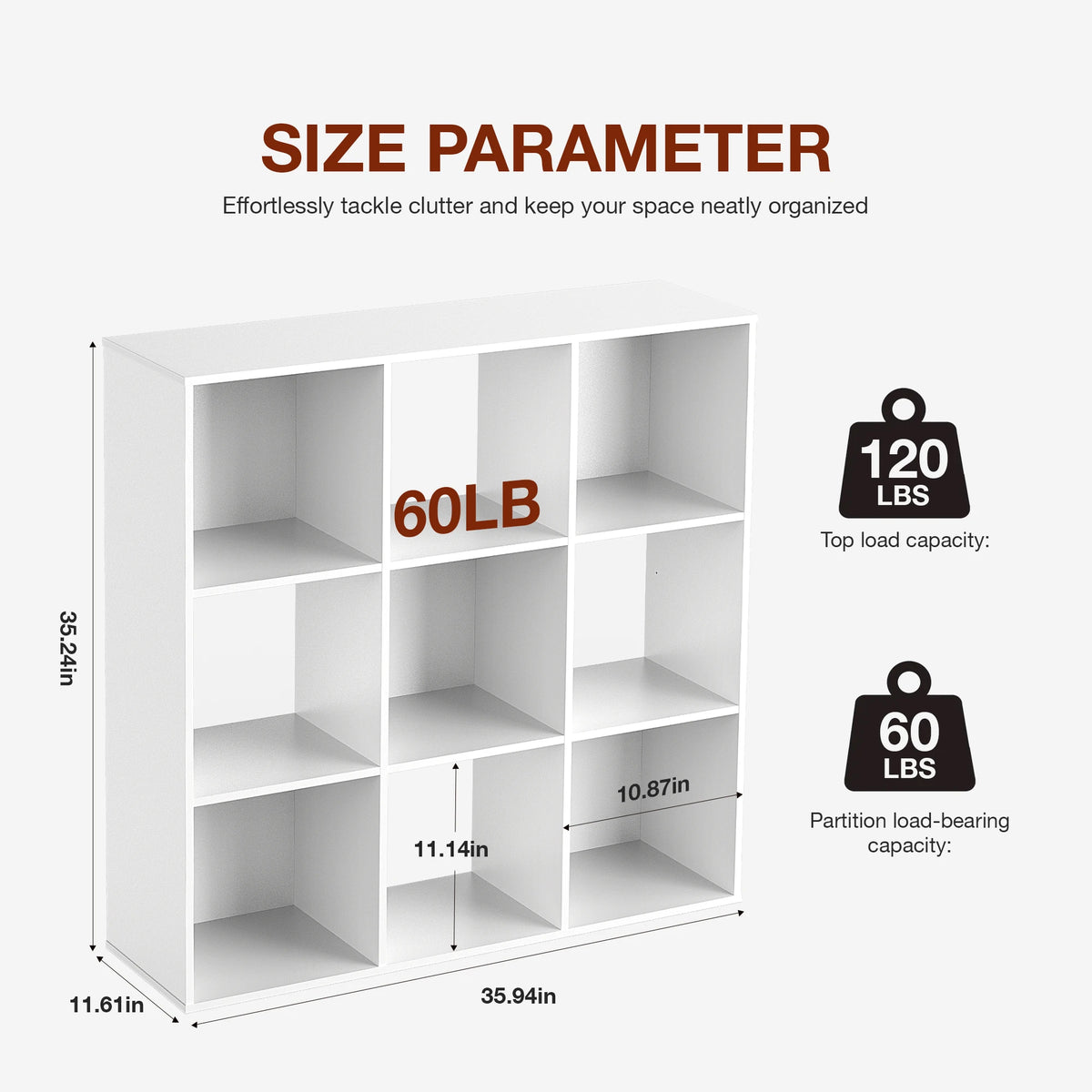 JHK 9 Cube Storage Organizer Wooden Shelf Bookcase Open Bookshelf for Living Room and Home Office Display Storage Bookcase