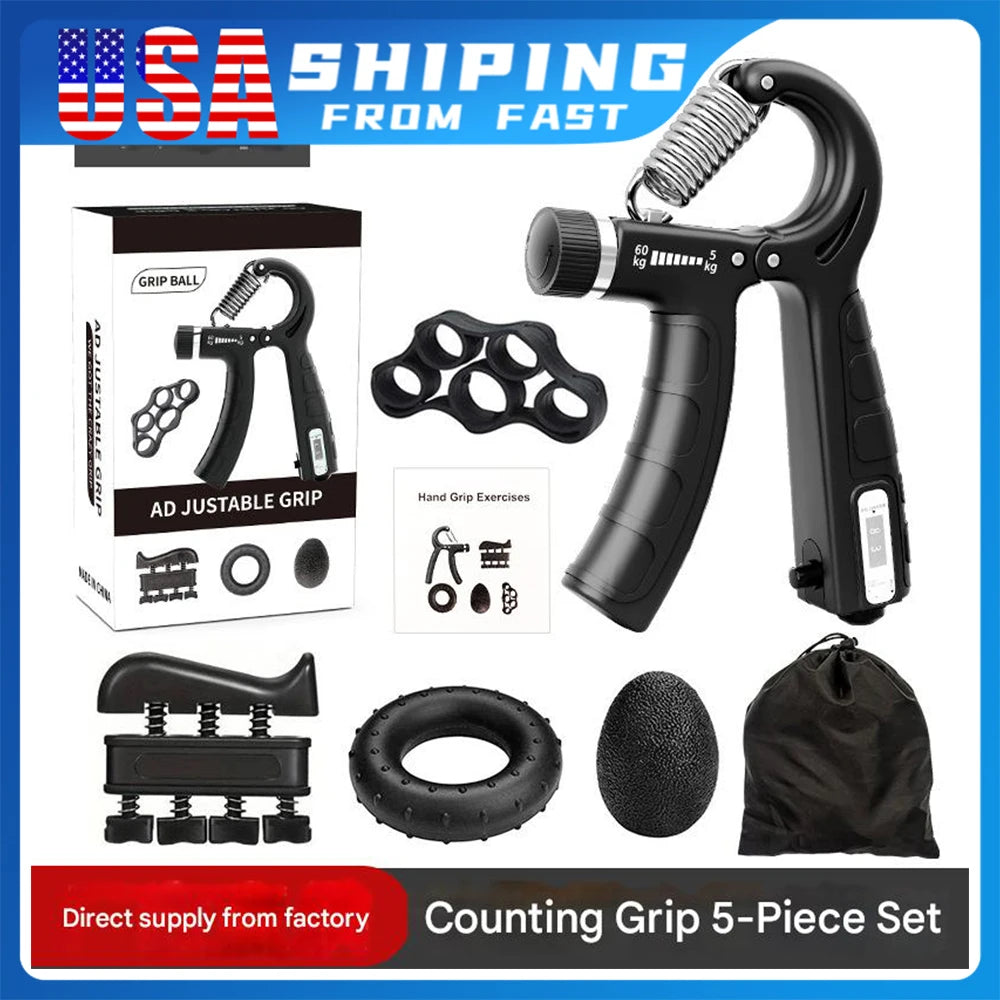 5 Pcs 380 Count Finger Trainer Grip Hand Grips Strength Device Portable Fitness Equipment Men Women Arm Strength Training Tools