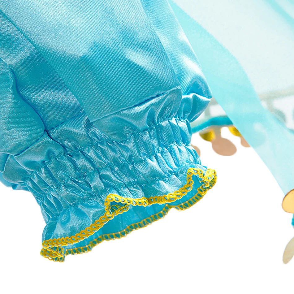 Kids Arabian Princess Dress Girls Halloween Jasmine Costume Children Carnival Cosplay Party Disguise Girl Sequins Pageant Outfit