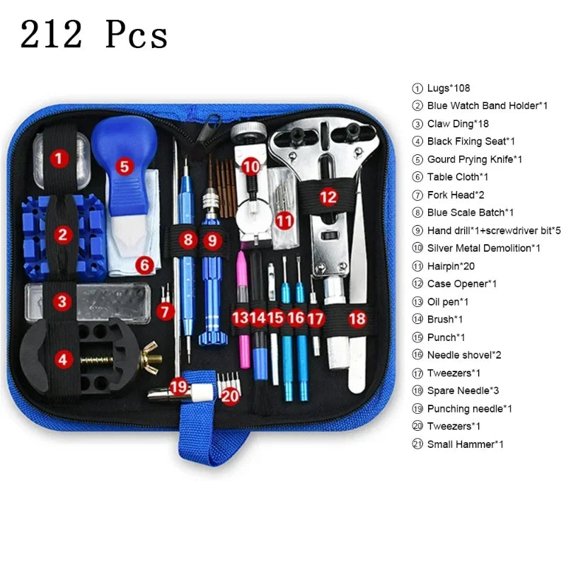 Watch Repair Tool Kit Watch Link Pin Remover Shell Opener Spring Bar Remover Clock Battery Replacement Strap Needle Set Accessor