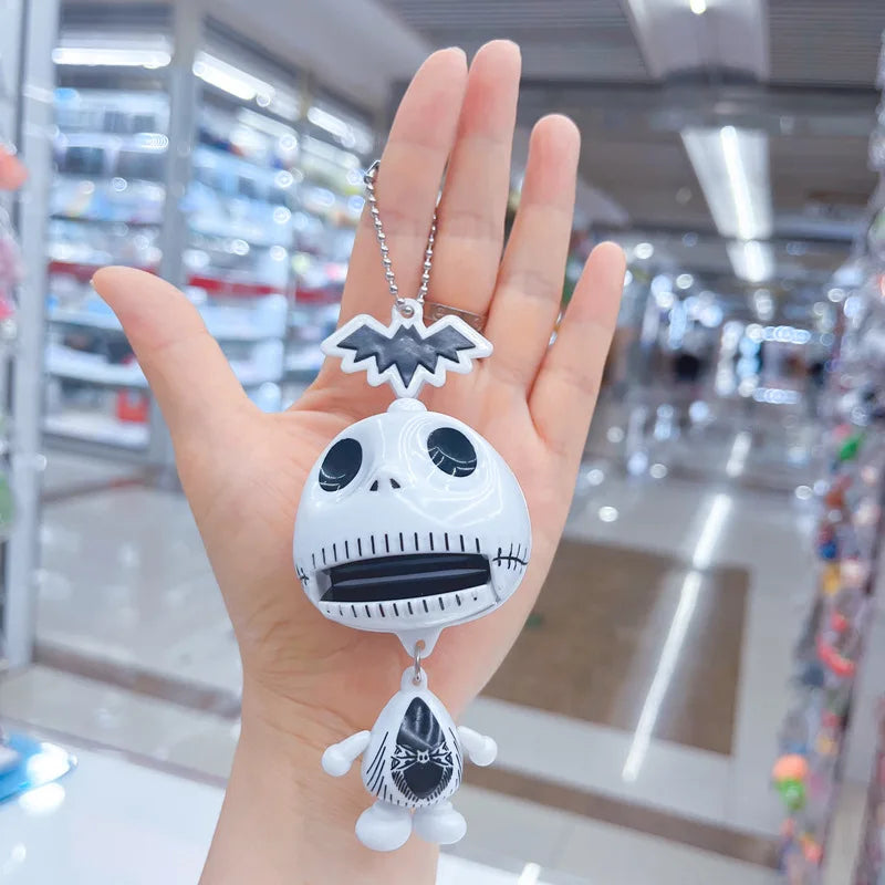 1Pcs Funny Skeleton Keychain Cute Skeleton Toy Pendant Schoolbag Backpack Car Key Charm Halloween Party Toys Children's Gifts