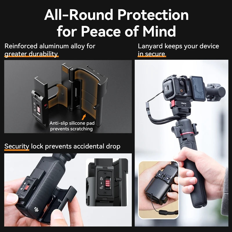 Ulanzi PK-06 Quick Release Expansion Adapter for DJI Osmo Pocket 3 Light Tripod Mount with Cold Shoe 1/4" Screw Accessories Kit