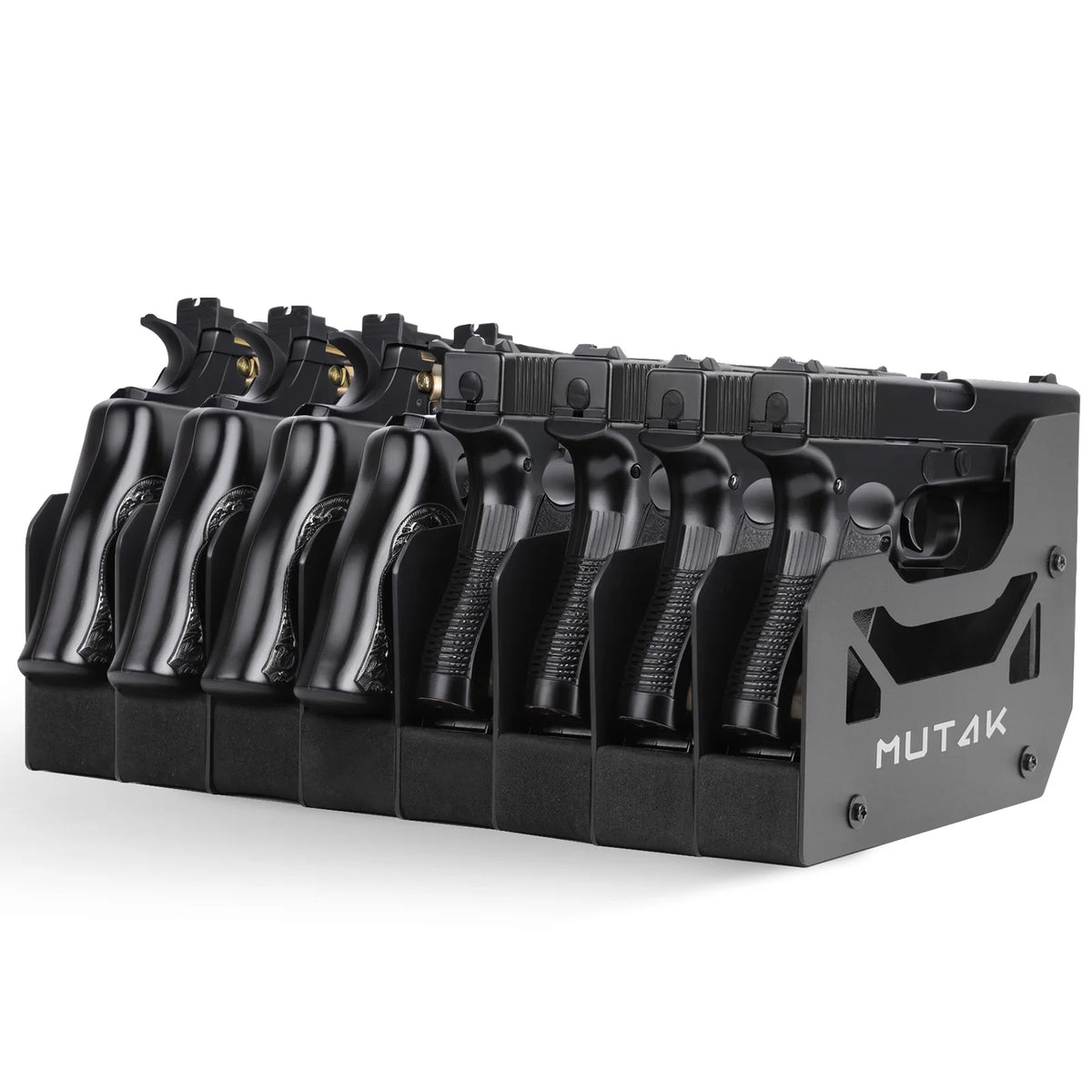 4/6/8 Slot Foam Pistol Rack for Gun Safe,Handgun Rack with Anti-slip Magnetic Strip,Firearm Revolver Storage Pistols Holder