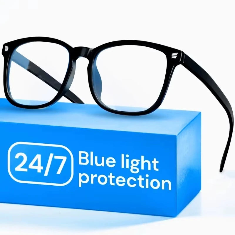 Black Blue Light Blocking Glasses for Computer & Gaming Anti-UV Ray Scratch-Resistant Lenses Comfort Fit for Digital Screen Protection
