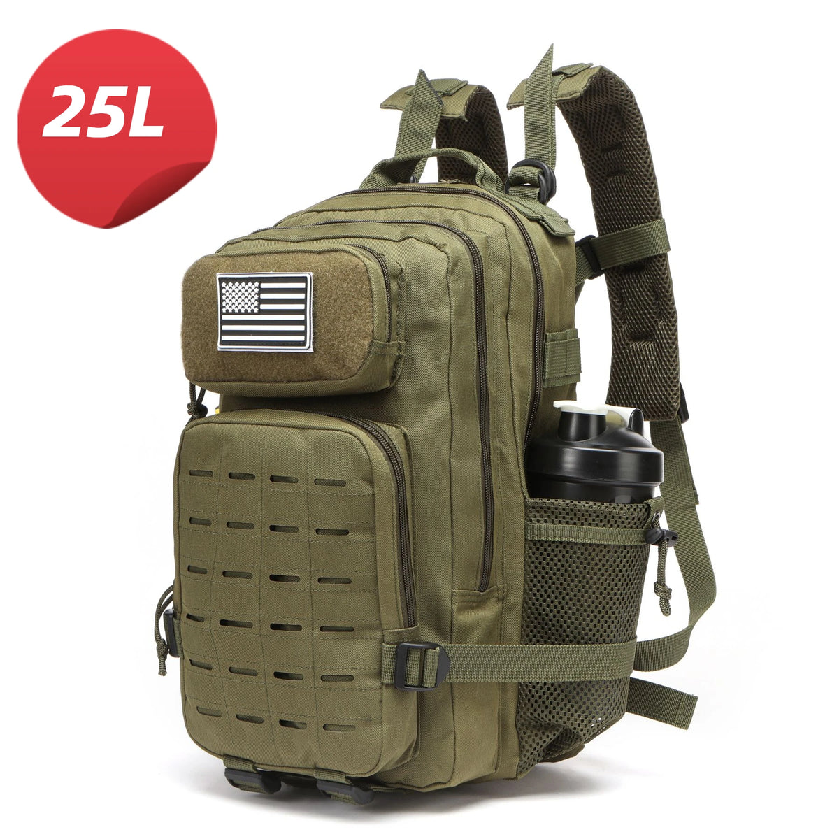 25L/50L Tactical Backpack Bag Hunting MOLLE Backpack GYM For Men EDC Outdoor Hiking Rucksack Witch 2 Bottle Holders