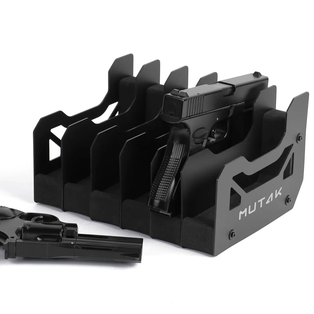 4/6/8 Slot Foam Pistol Rack for Gun Safe,Handgun Rack with Anti-slip Magnetic Strip,Firearm Revolver Storage Pistols Holder