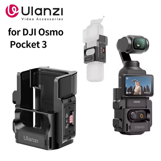 Ulanzi PK-06 Quick Release Expansion Adapter for DJI Osmo Pocket 3 Light Tripod Mount with Cold Shoe 1/4" Screw Accessories Kit