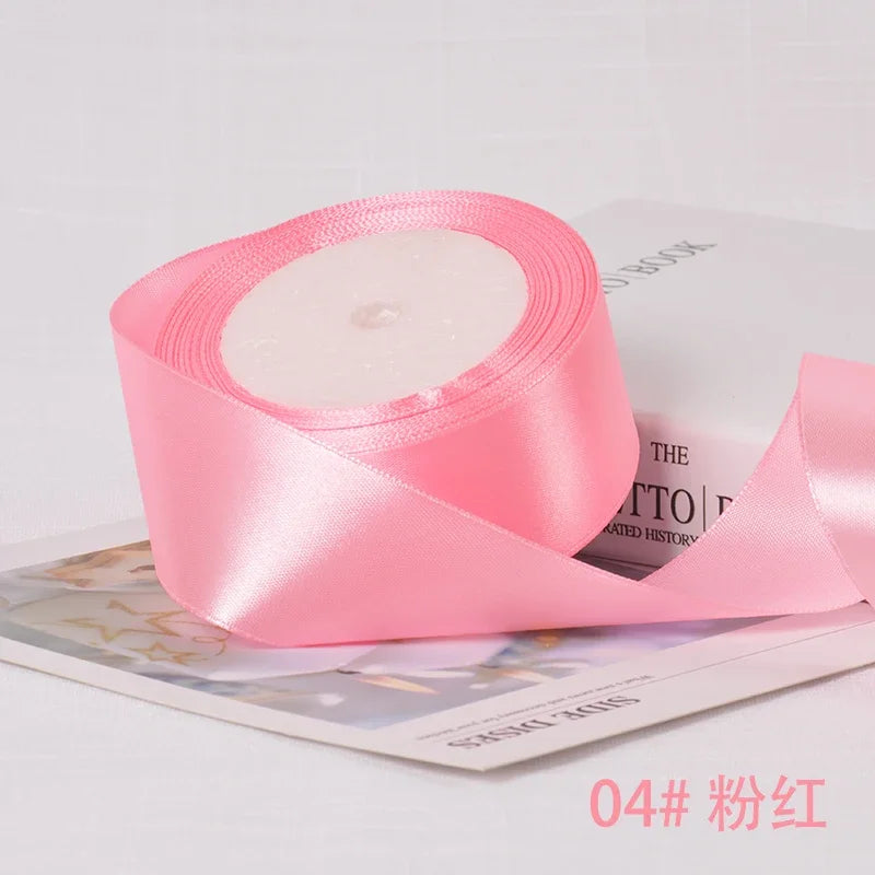 6-10-12-15-20-25-40mm Satin Ribbons for Wedding Birthday Party Gift Wrapping Tape Christmas Halloween DIY Crafts Handmade Ribbon