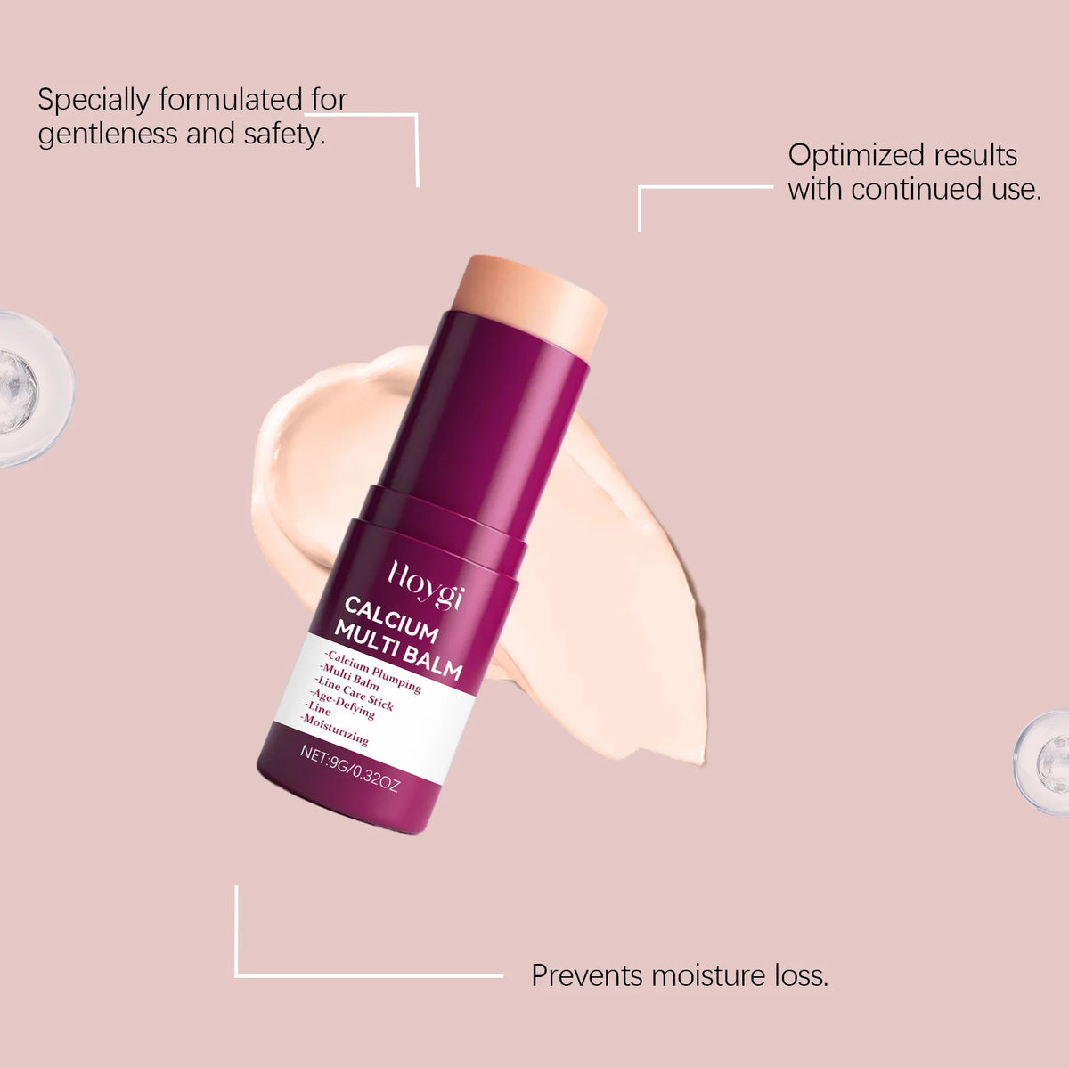 Calcium Multi Balm Stick Moisturizing & Anti-Wrinkle Stick for Eye Neck & Face Firming Sagging Skin Deep Hydration Nourishing Skin Care Neck Cream Eye Cream Balm Travel Friendly On the Go Moisturizer