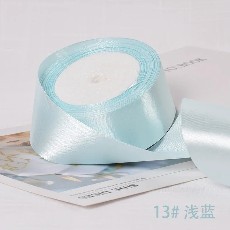 6-10-12-15-20-25-40mm Satin Ribbons for Wedding Birthday Party Gift Wrapping Tape Christmas Halloween DIY Crafts Handmade Ribbon