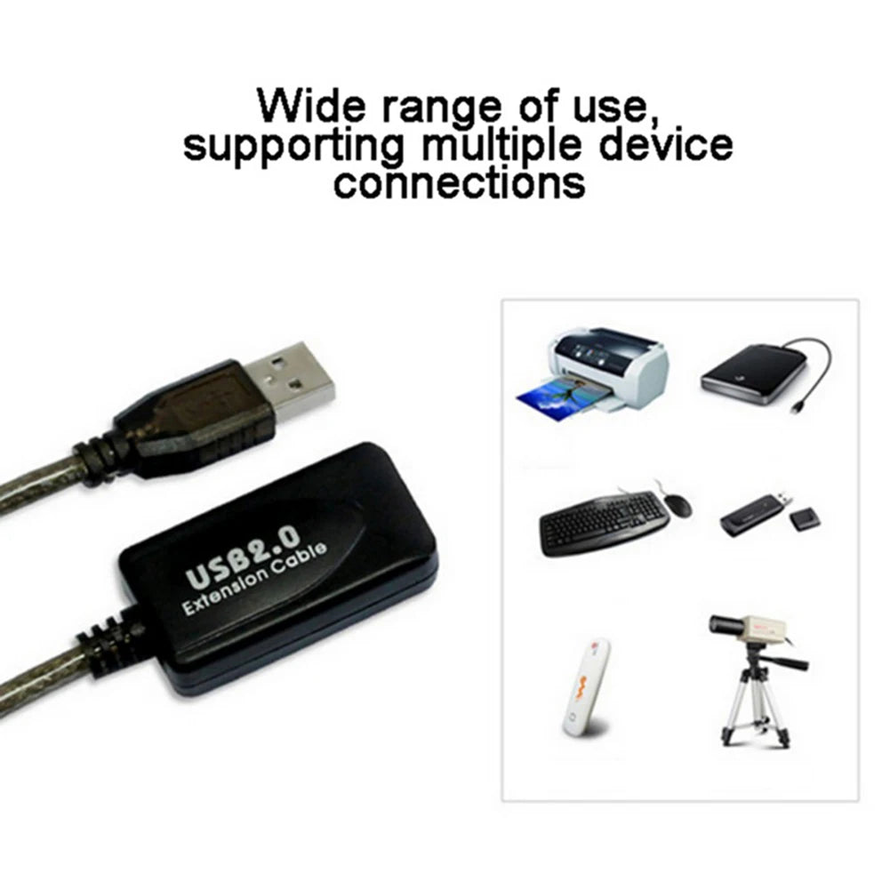 5/10/15/20m USB 2.0 Extension Cable High Speed Male To Female Active Repeater Wireless Network Card Extension Cord USB Adapter