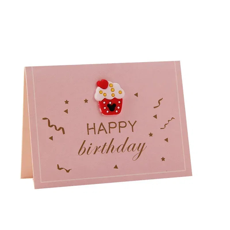 Color: Light Grey - Holiday greeting card Valentine's Day Qixi flower baking birthday thank you message greeting card Invitations Party Supplies