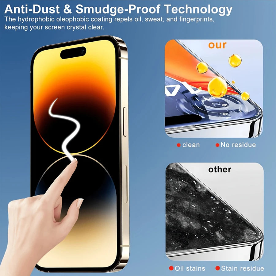 HD Tempered Glass Screen Protector with Installation Tool, Full Coverage Ultra Clear Scratch Resistant Screen Protector, Easy Installation, Compatible with iPhone 18/17/16/15/14/13/12 Pro Max/Pro/Plus/Air