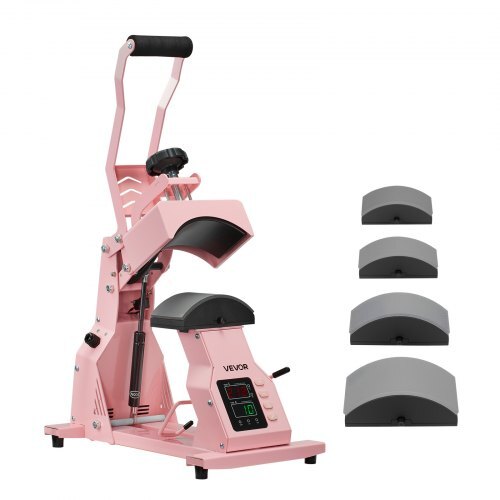 Hat Heat Press Machine, with 4pcs Interchangeable Platens, Precise Temperature and Time Control, Hat Press for HTV Iron On and Sublimation Projects, for Caps, Headbands, Cuffs, Face Masks, Pink - American Smart