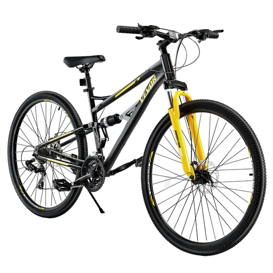 Mountain Bike, 29 inch MTB Bicycle with Full Dual Suspension, 24 Speeds Twist Shifting, Comfort Saddle, Dual Disc Brakes, Aluminum Alloy Frame, Adult Sport Cycling Bicycle for Men Women Trail Snow - American Smart