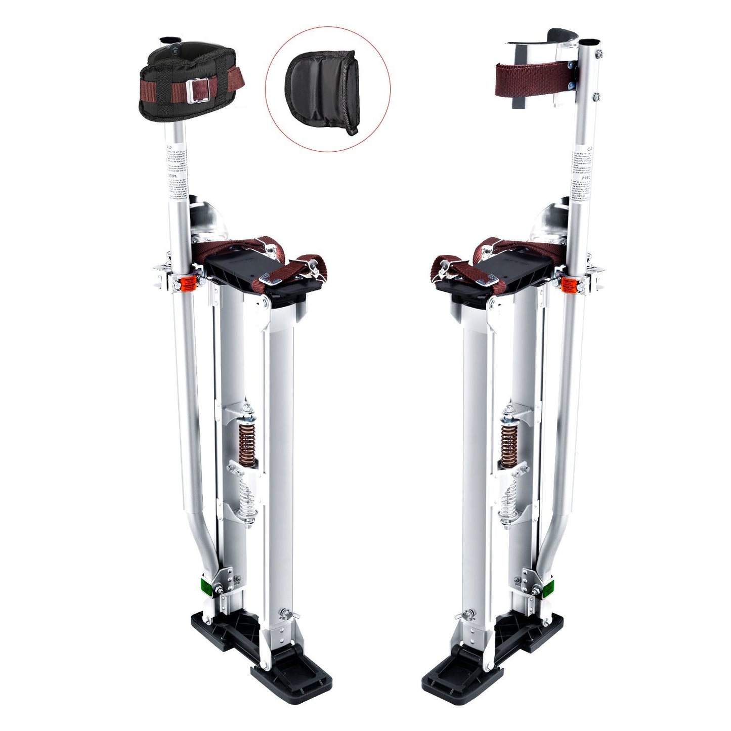 Drywall Stilts, 24''-40'' Adjustable Aluminum Tool Stilts with Protective Knee Pads, Durable and Non-slip Work Stilts for Sheetrock Painting, Walking, Taping, Silver - American Smart