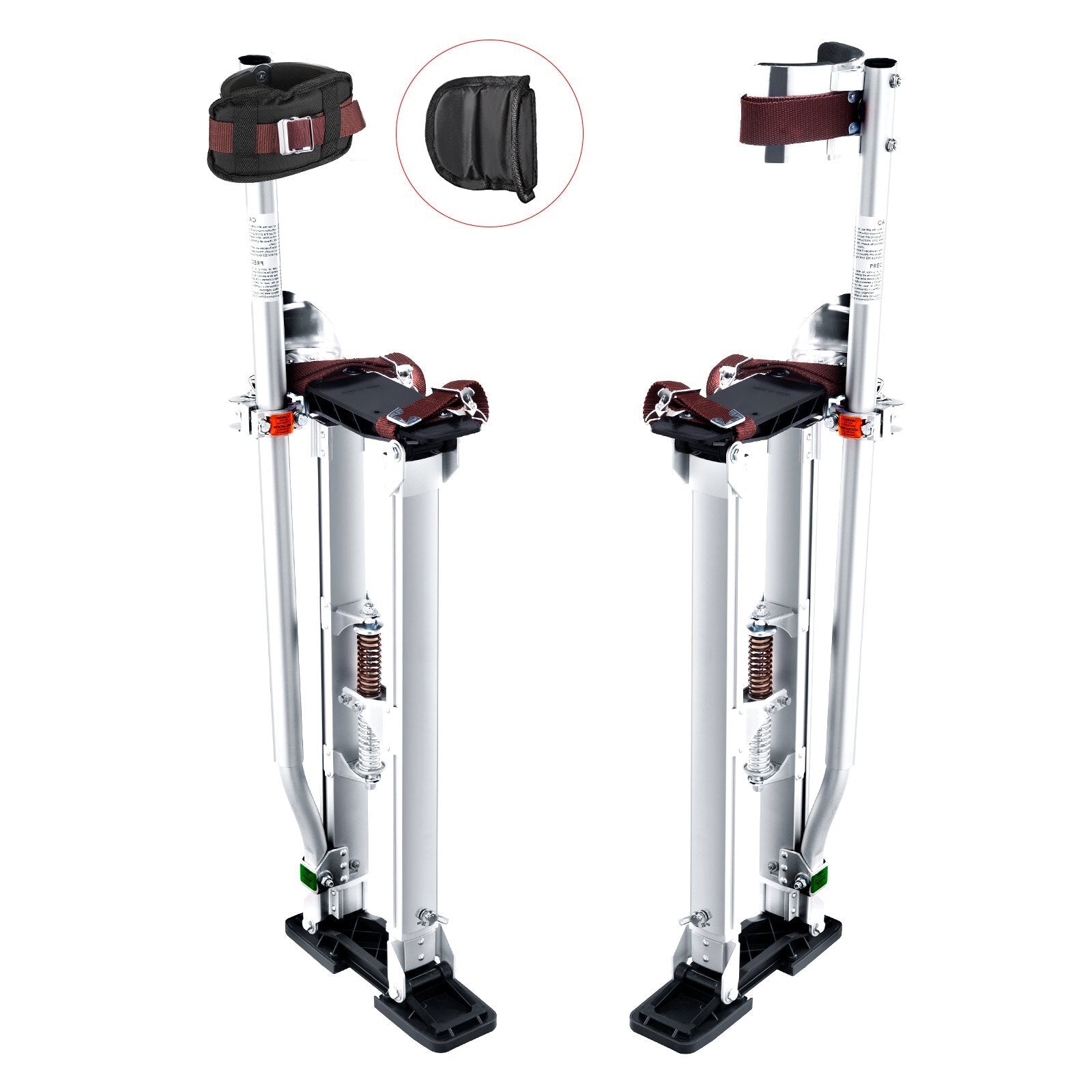 Drywall Stilts, 24''-40'' Adjustable Aluminum Tool Stilts with Protective Knee Pads, Durable and Non-slip Work Stilts for Sheetrock Painting, Walking, Taping, Silver - American Smart