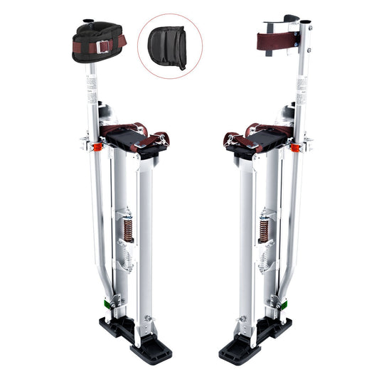Drywall Stilts, 24''-40'' Adjustable Aluminum Tool Stilts with Protective Knee Pads, Durable and Non-slip Work Stilts for Sheetrock Painting, Walking, Taping, Silver - American Smart