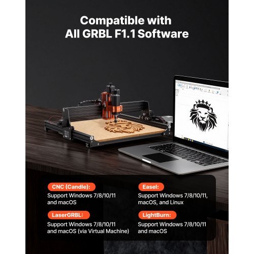 CNC Router Machine, 300W Spindle, 3-Axis Wood Engraving Milling Machine, with 15.75 x 15.75 x 2.36 in Working Area, Offline Controller, Aluminum Alloy Structure, for Wood Acrylic Carving Cutting - American Smart