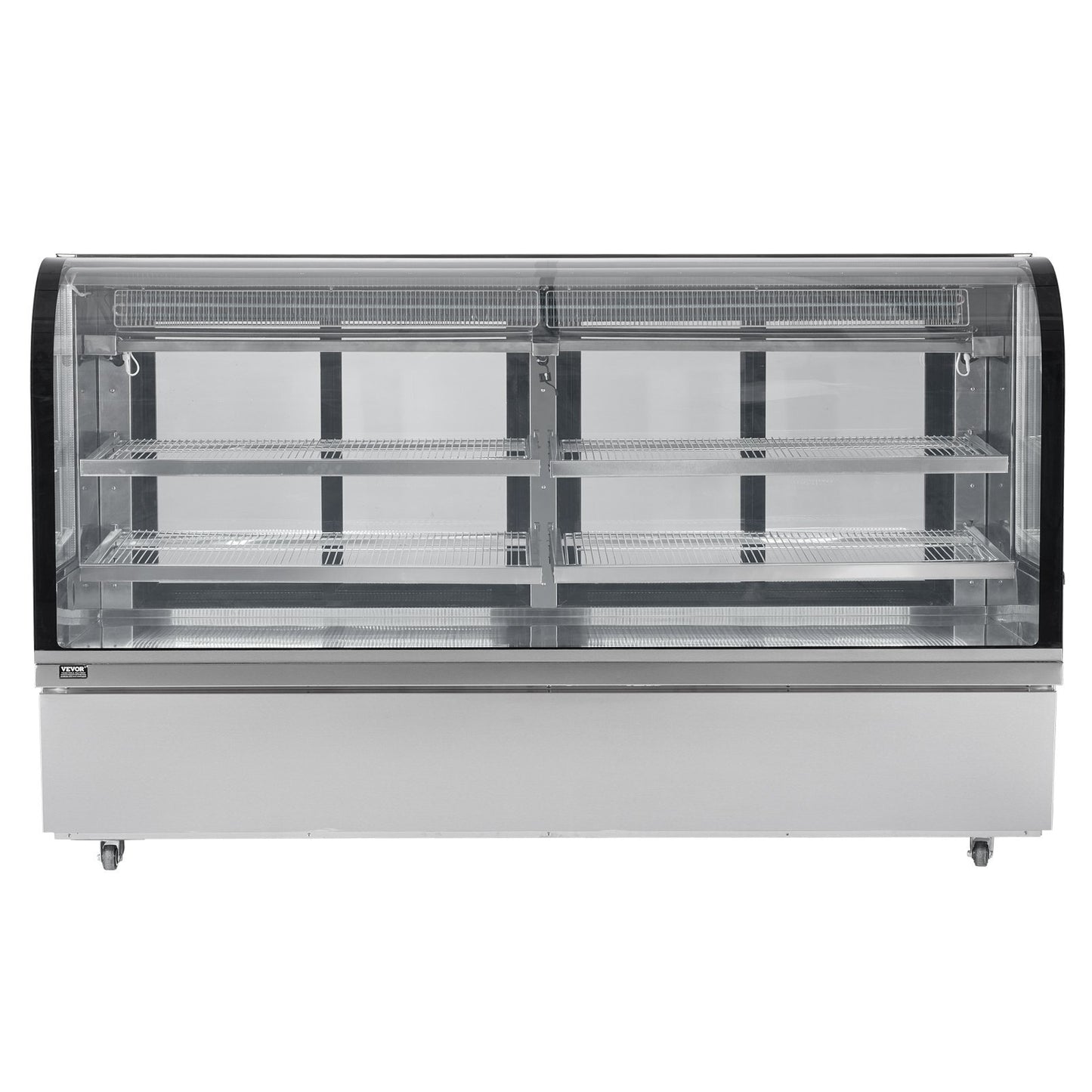 Refrigerated Display Case, 32 Cu.Ft./901L Large Pastry Display Case, 4-Tier Commercial Display Refrigerator with LED Lighting, Downdraft Cooling, Movable with Casters, for Bakery
