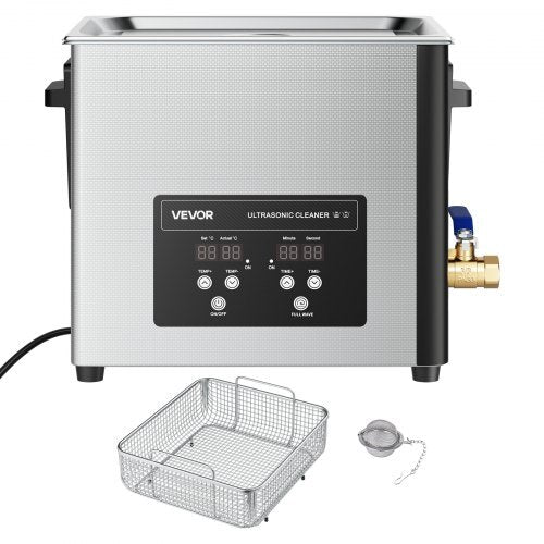 15L Ultrasonic Cleaner, Professional Ultrasonic Cleaner Machine with Cleaning Basket & Digital Display, 240W Stainless Steel 40kHz Industrial Cleaning Machine for Parts, Carburetors, Instruments - American Smart