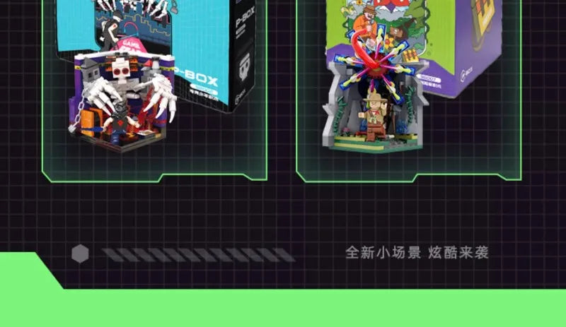 Scene Building Blocks Mini Small Particles Surfing Adventure Exploration Series Model Ornaments Splicing Toys Halloween Gift