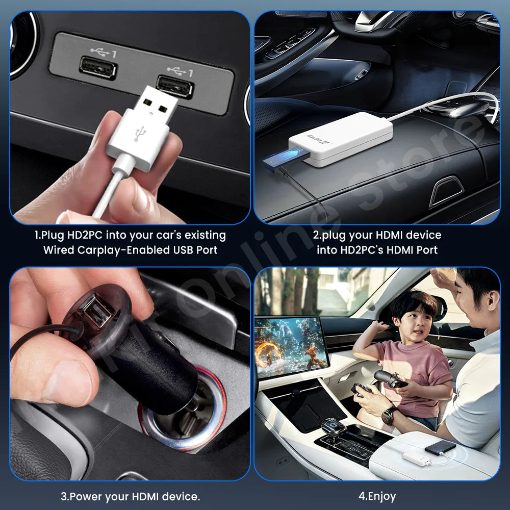 Carlinkit HD2CP Carplay to HDMI Adapter Work for Wired Carplay Xbox Switch Tv Stick Laptop Screen Mirroring Adapter Tv Box