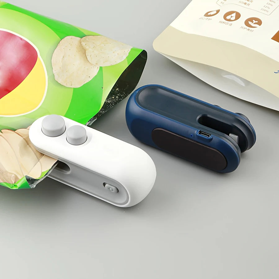 2pcs Mini Snack Bag Sealing Machine, Portable Heat Sealer Handheld Plastic Bag Sealer for Food Storage Snack Bags