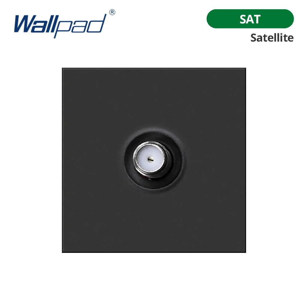 Wallpad Black DIY Module Acrylic Panel With Gold Border Wall Power Socket Electrical Outlet S6 Function Key Free Combination