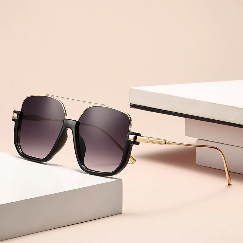 2026 New Man Woman Sun Glasses High Quality UV400 Sunglasses Unisex Double Beam Design Half-Frame Sunnies Fashion Versatile Shade