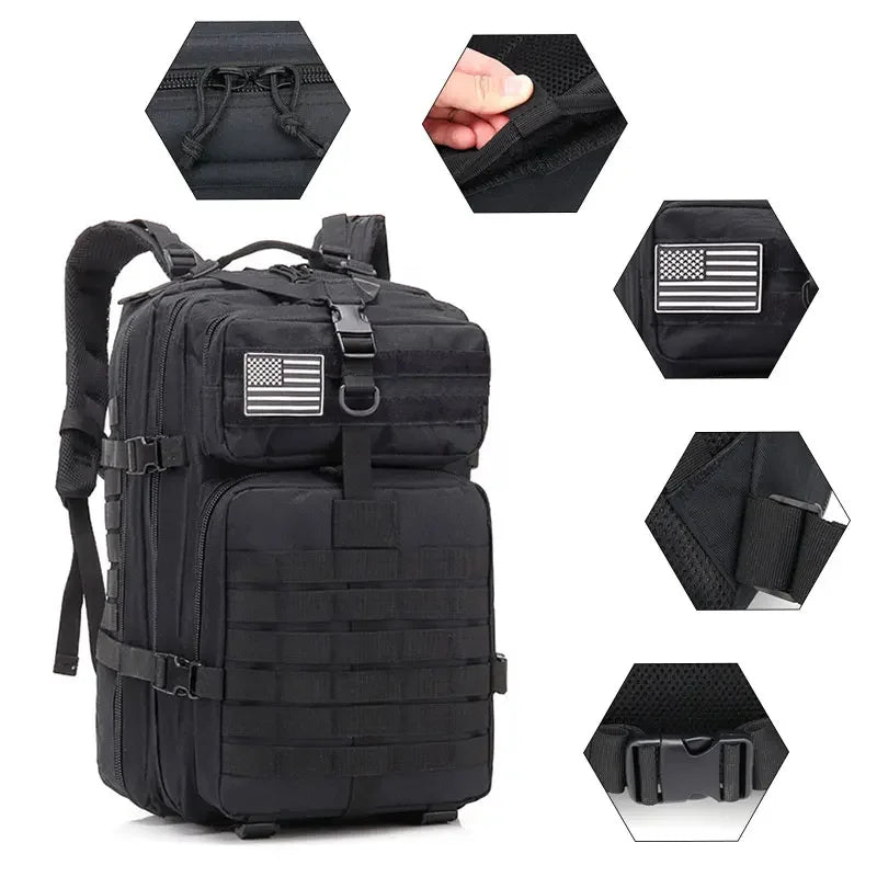 45L Man Tactical Backpacks Outdoor Traveling Bags Outdoor 3P School Pack EDC Molle Pack For Trekking Hunting Bag