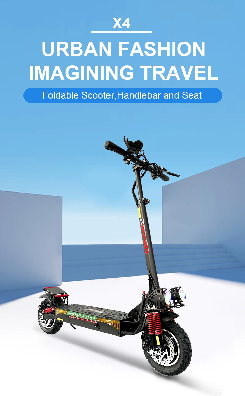 1600W Dual Motor Adult Off-Road Electric Scooter 48V Battery 60KM Range 150kg Max Load 3-7 Day Delivery EU USA Stock