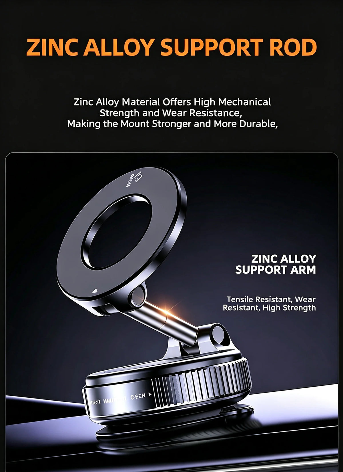 Magnetic car mobile phone holder, vacuum adsorption center console, anti-shake suction cup, special folding portable shelf for navigation