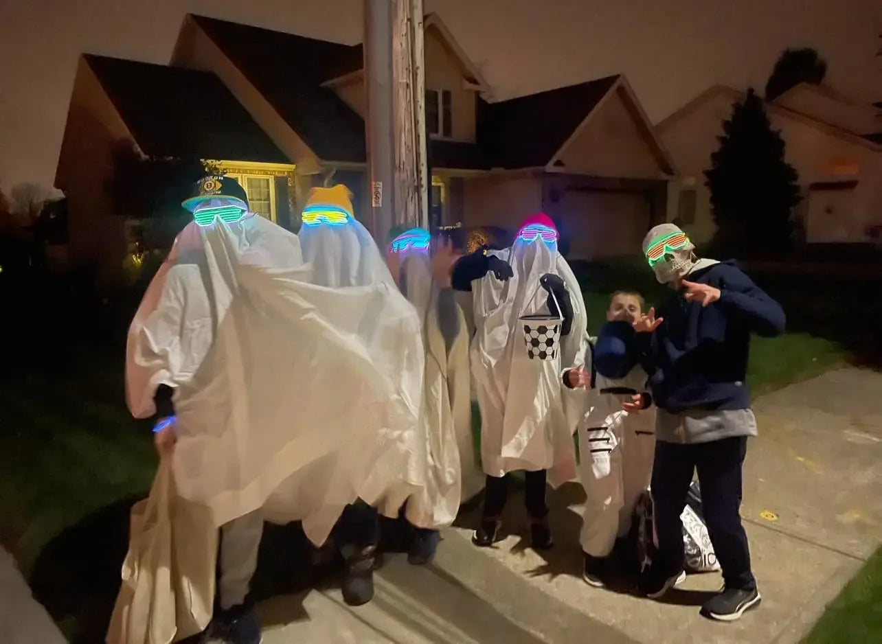 LED Wireless Glow-in-the-dark Glasses, Neon Twinkling Sunglasses, Suitable for Halloween, Christmas, Carnival Party