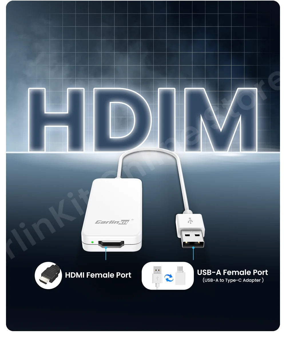 Carlinkit HD2CP Carplay to HDMI Adapter Work for Wired Carplay Xbox Switch Tv Stick Laptop Screen Mirroring Adapter Tv Box