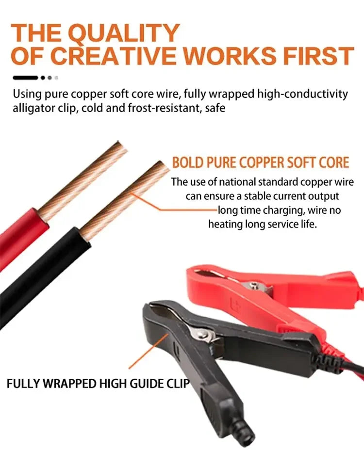 12V 6A Full Automatic Car Battery Charger Power Pulse Repair Chargers Wet Dry Lead Acid Battery Chargers Digital LCD Display