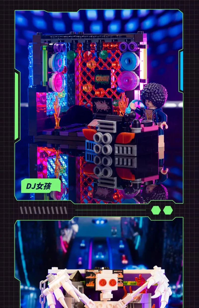 Scene Building Blocks Mini Small Particles Surfing Adventure Exploration Series Model Ornaments Splicing Toys Halloween Gift