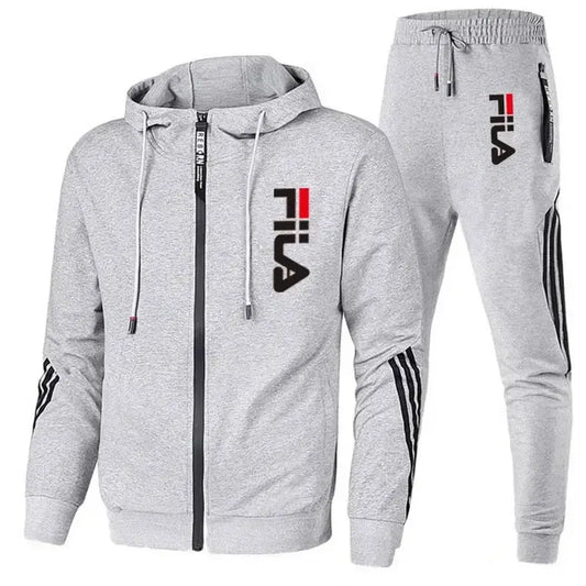 Color: Blue, Size: XXL, Ships From: CHINA - Men's spring and Fall outdoor zipper jacket + sweatpants jogging set Casual basketball fitness two-piece set