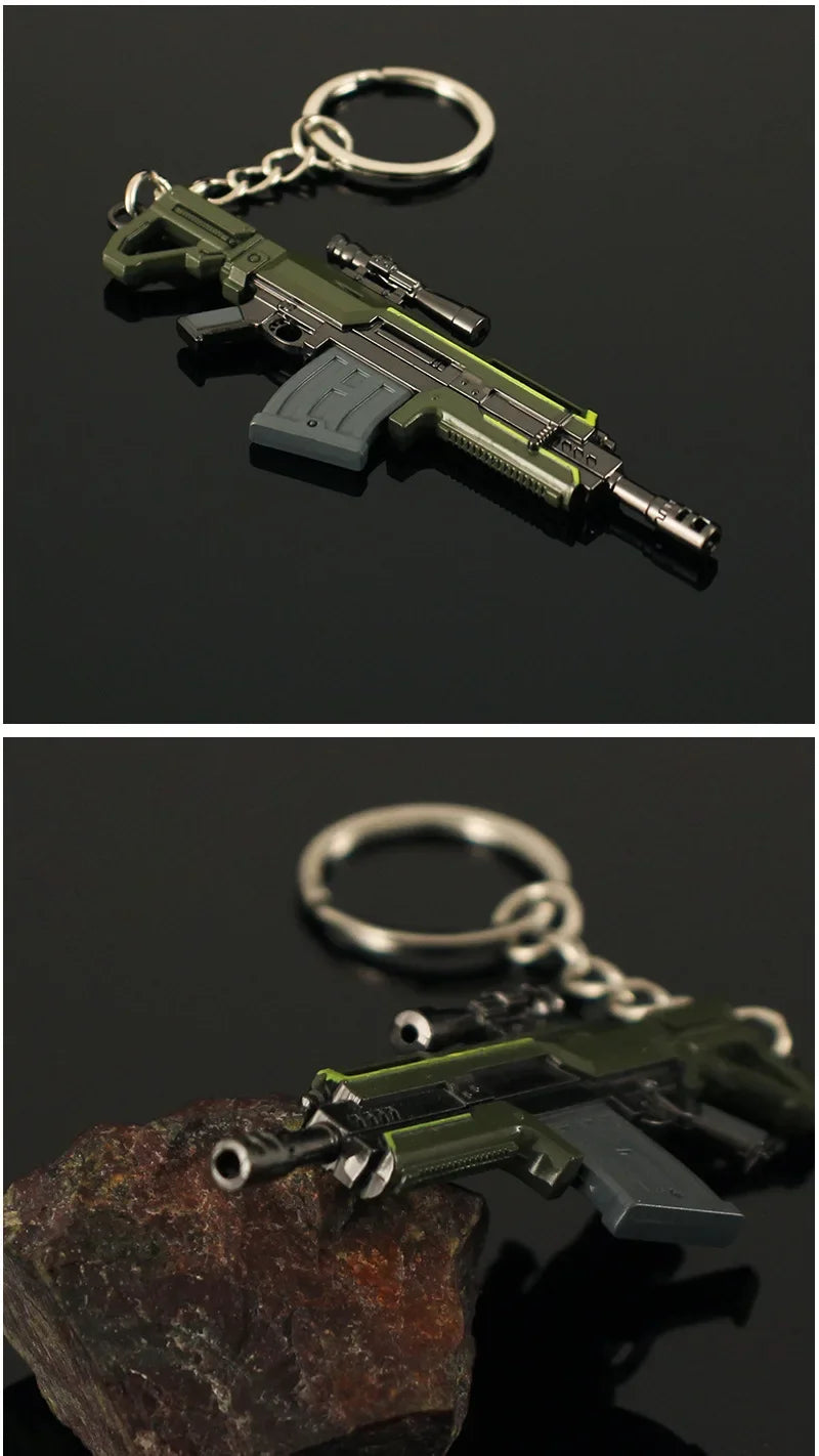 Helldiver 2 Guns Series 9cm Mini R-36 Gun Keychains Alloy Model Pocket Weapon Accessories Bag Key Ring Metal Toys Gifts Boys