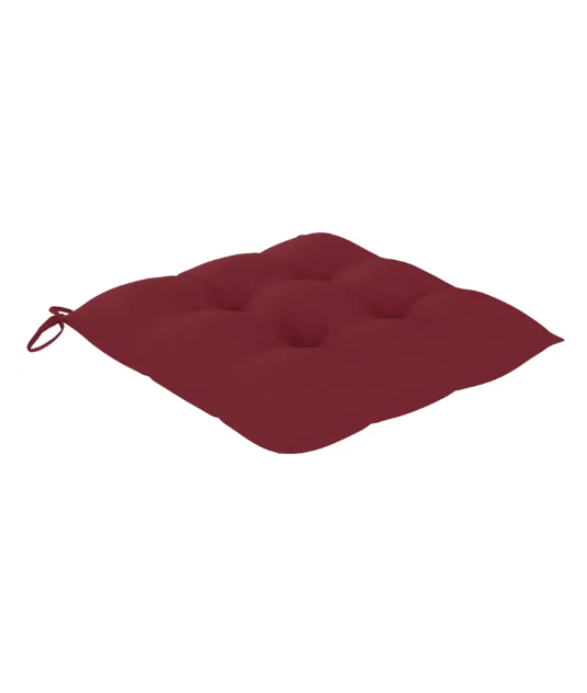 vidaXL Chair Cushions Set of 6 - Outdoor Patio Seating Cushions - Wine Red Color, Oxford Fabric, Square Shaped, 19.7"x19.7"x2.8" Dimensions - 6 pcs