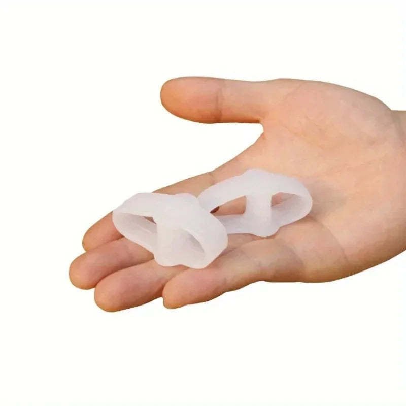 2Pcs Soft Silicone Gel Double Loop Toe Separators Big Toe Cushion Unisex Daily Foot Care Accessory