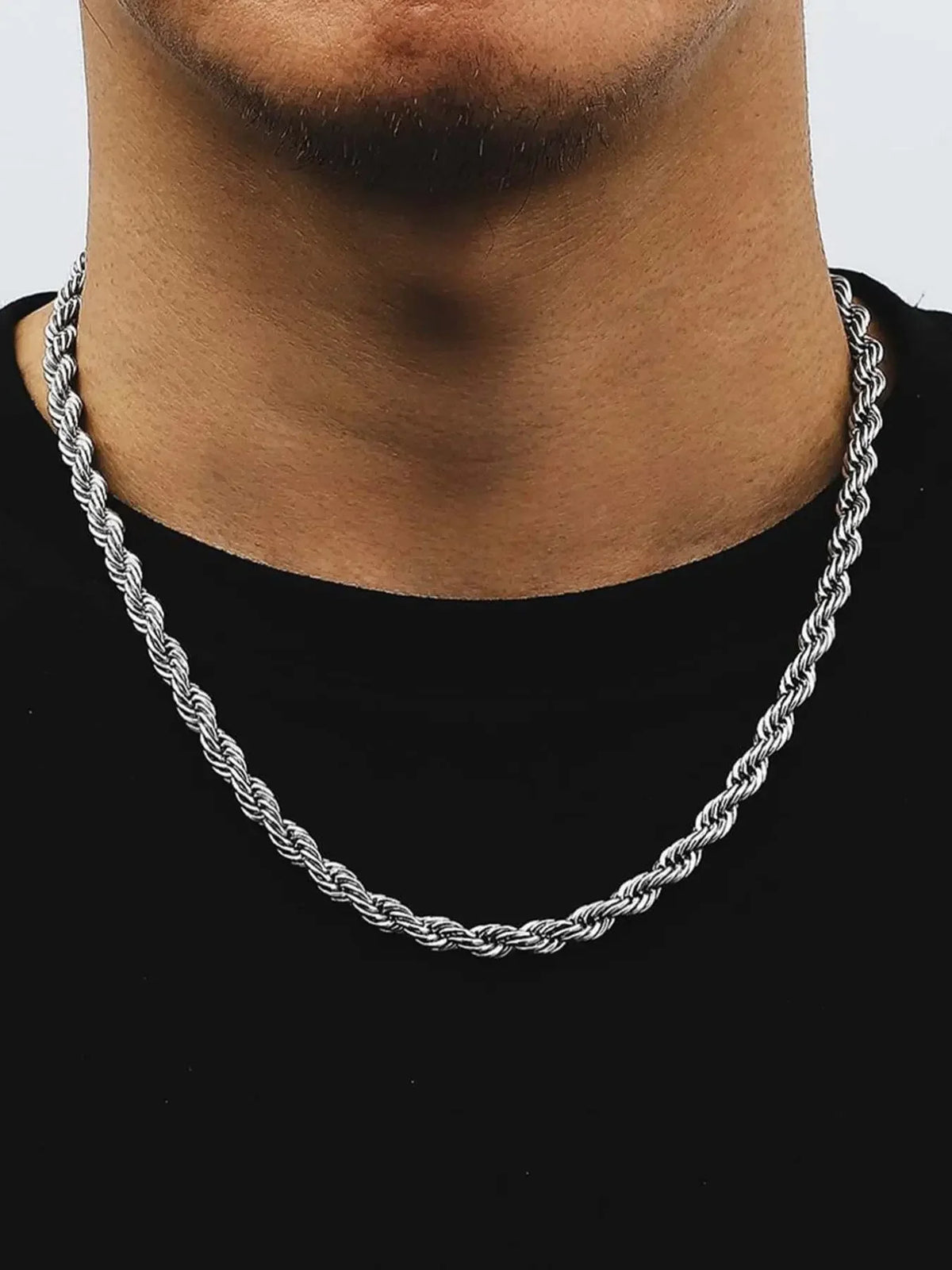 Creative Twist Design Chain Link Necklace for Men, Trendy Hip Hop Alloy Necklace, Fashion Accessories for Party, Daily Clothing Decoration, Chains Necklace