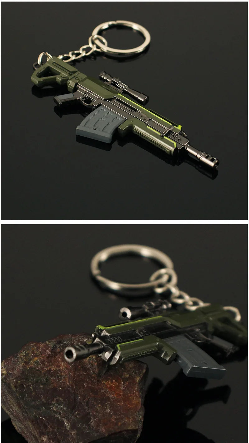 Helldiver 2 Guns Series 9cm Mini R-36 Gun Keychains Alloy Model Pocket Weapon Accessories Bag Key Ring Metal Toys Gifts Boys