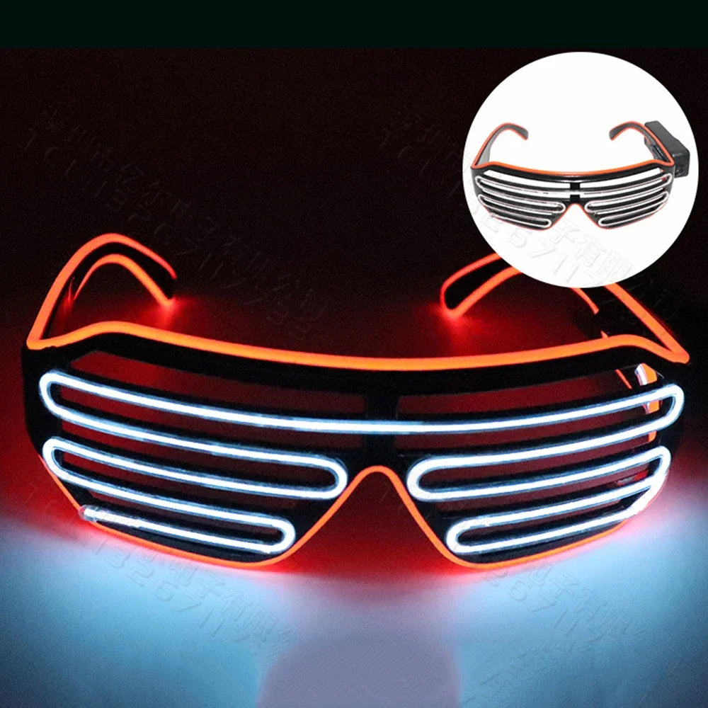 LED Wireless Glow-in-the-dark Glasses, Neon Twinkling Sunglasses, Suitable for Halloween, Christmas, Carnival Party