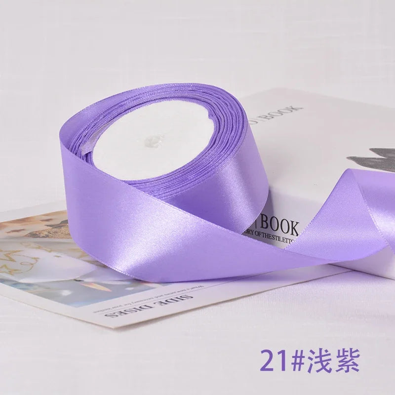 6-10-12-15-20-25-40mm Satin Ribbons for Wedding Birthday Party Gift Wrapping Tape Christmas Halloween DIY Crafts Handmade Ribbon