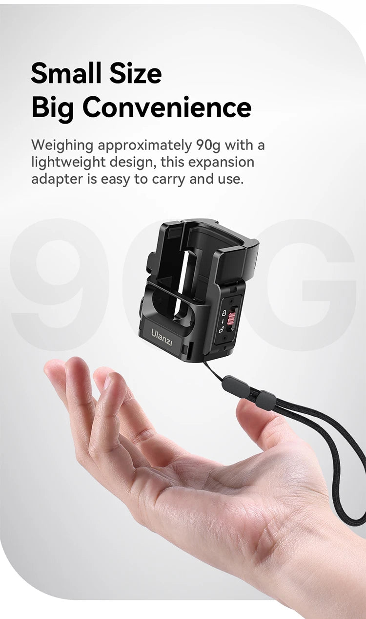 Ulanzi PK-06 Quick Release Expansion Adapter for DJI Osmo Pocket 3 Light Tripod Mount with Cold Shoe 1/4" Screw Accessories Kit