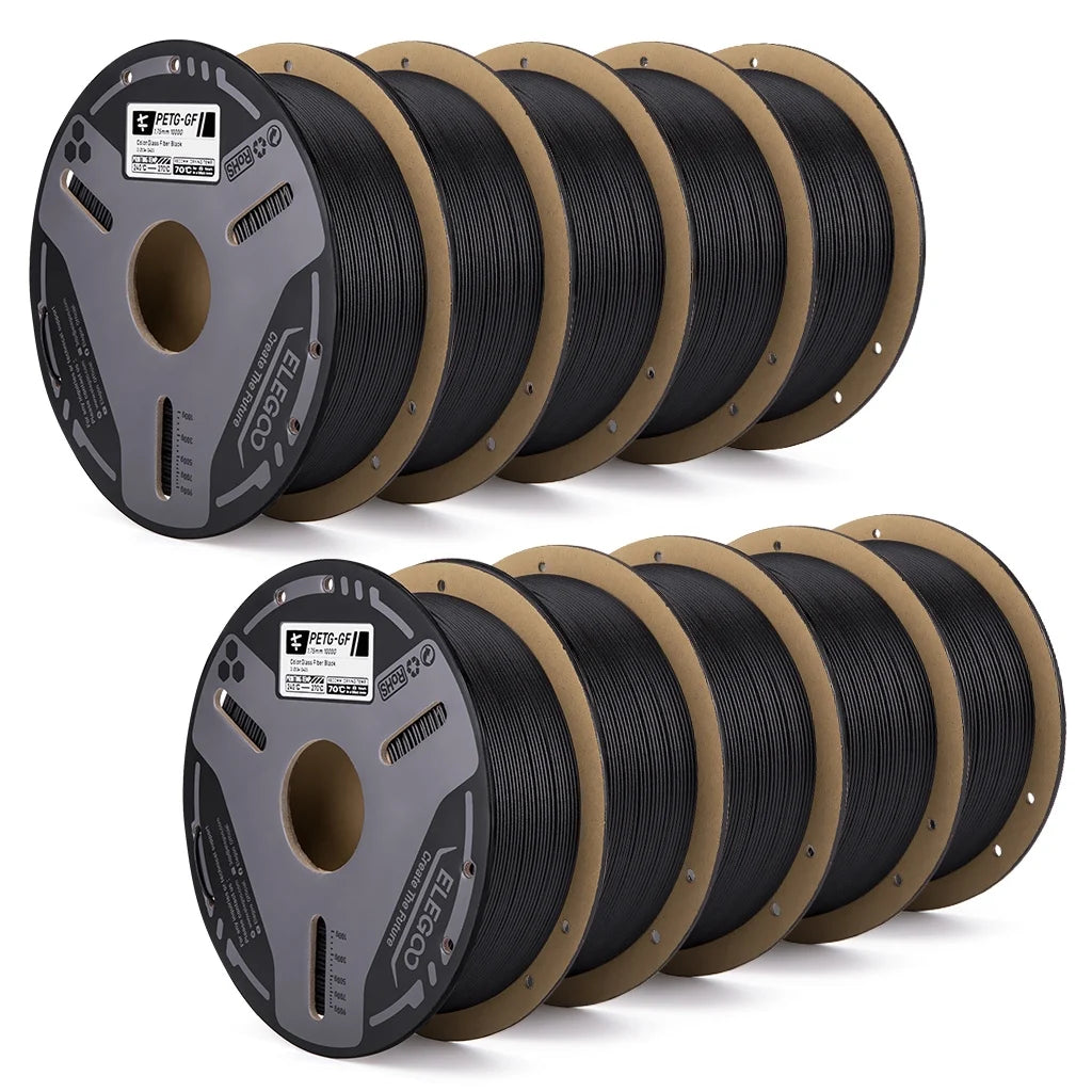 ELEGOO PETG-GF Glass Fiber Filament 1.75mm Gray 1KG,High Stiffness,Electrical Insulation,Fits for Most FDM 3D Printers