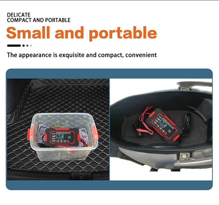 12V 6A Full Automatic Car Battery Charger Power Pulse Repair Chargers Wet Dry Lead Acid Battery Chargers Digital LCD Display