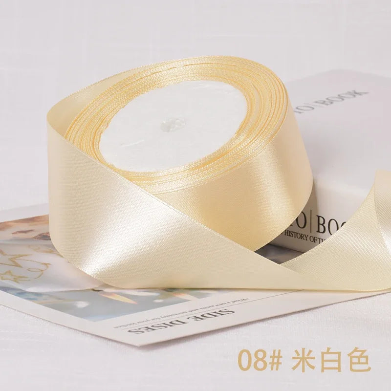 6-10-12-15-20-25-40mm Satin Ribbons for Wedding Birthday Party Gift Wrapping Tape Christmas Halloween DIY Crafts Handmade Ribbon