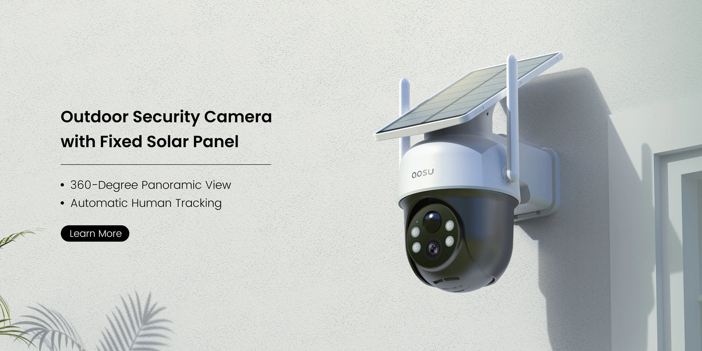 AOSU 5MP WiFi Camera Outdoor 360° View PTZ Smart Security Camera Auto Tracking 2-way Audio Wireless CCTV Camera Support Alex